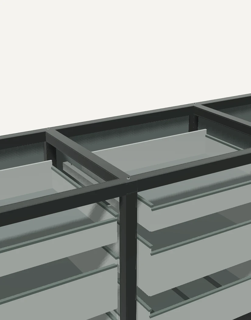 Drawer baskets and supporting channels in the kitchen model